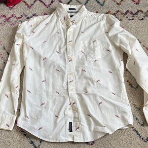 American Eagle Outfitters White Shirt with Red Accents